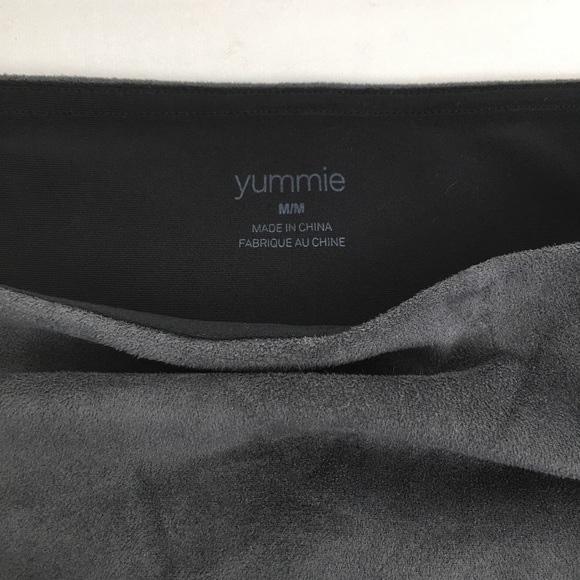 Yummie Women’s Faux Suede Leggings Gray High Waist Size Medium - Picture 5 of 14